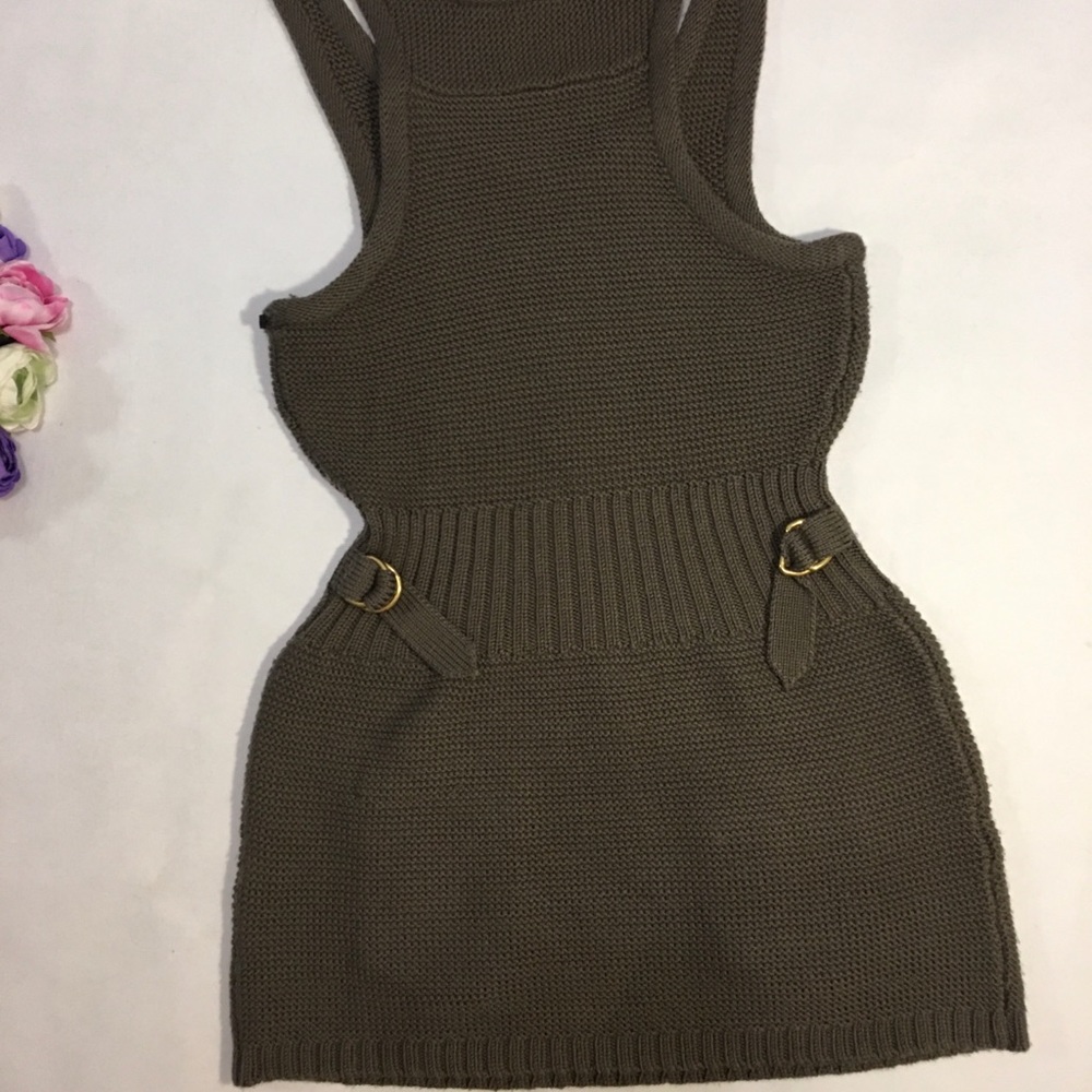 Marc By Marc Jacobs Brown Knit Wool Mini Dress Xs - image 6